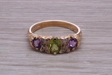 Load image into Gallery viewer, Multi Gemstone set Yellow Gold Ring