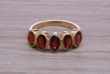 Load image into Gallery viewer, 1.50 carat Five stone Garnet Gemstone set Gold Ring