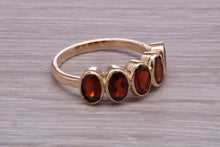 Load image into Gallery viewer, 1.50 carat Five stone Garnet Gemstone set Gold Ring
