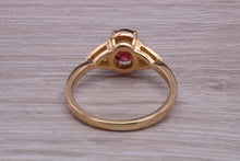 Load image into Gallery viewer, Garnet and Diamond Gemstone set Gold Ring