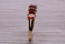 Load image into Gallery viewer, 1.50 carats Five Stone Garnet Gemstone set Yellow Gold Ring
