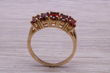 Load image into Gallery viewer, 1.50 carats Five Stone Garnet Gemstone set Yellow Gold Ring