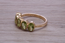 Load image into Gallery viewer, 1.50 carat Five stone Peridot Gemstone set Gold Ring