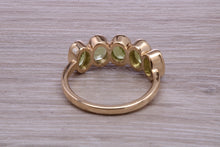 Load image into Gallery viewer, 1.50 carat Five stone Peridot Gemstone set Gold Ring