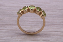 Load image into Gallery viewer, 1.50 carat Five stone Peridot Gemstone set Gold Ring