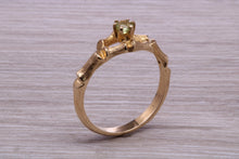 Load image into Gallery viewer, Tree Twig Designed Peridot set Yellow Gold Ring