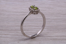 Load image into Gallery viewer, Peridot and Diamond Gemstone set Cluster Ring