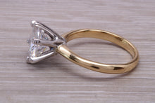 Load image into Gallery viewer, Very Large 3 carat Moissanite Diamond set Two Tone Gold Solitaire