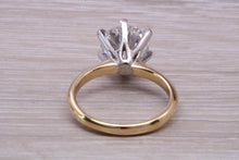 Load image into Gallery viewer, Very Large 3 carat Moissanite Diamond set Two Tone Gold Solitaire