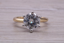 Load image into Gallery viewer, Two carat Moissanite Diamond set Platinum and Gold Solitaire