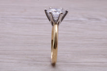 Load image into Gallery viewer, Two carat Moissanite Diamond set Platinum and Gold Solitaire