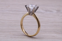 Load image into Gallery viewer, One carat Moissanite Diamond set Two Tone Gold Solitaire