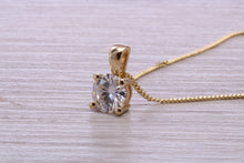 Load image into Gallery viewer, One carat Round cut Moissanite Diamond Solitaire Necklace