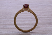 Load image into Gallery viewer, Quarter carat Rhodolite Garnet set Gold Solitaire Ring