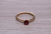 Load image into Gallery viewer, Quarter carat Rhodolite Garnet set Gold Solitaire Ring