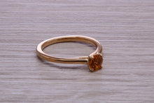 Load image into Gallery viewer, Quarter carat Citrine set Gold Solitaire Ring