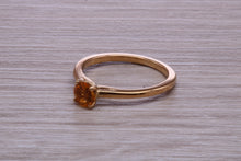 Load image into Gallery viewer, Quarter carat Citrine set Gold Solitaire Ring