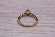 Load image into Gallery viewer, Dainty London Blue Topaz set Yellow Gold Ring