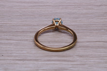 Load image into Gallery viewer, Dainty Sky Blue Topaz set Yellow Gold Ring