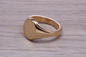 Chunky Oval Yellow Gold Signet Ring, Made from Solid Cast Gold, British Hallmarked