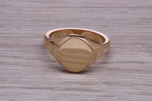 Chunky Oval Yellow Gold Signet Ring, Made from Solid Cast Gold, British Hallmarked