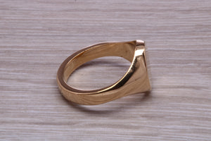 Chunky Oval Yellow Gold Signet Ring, Made from Solid Cast Gold, British Hallmarked