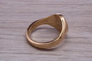 Chunky Oval Yellow Gold Signet Ring, Made from Solid Cast Gold, British Hallmarked