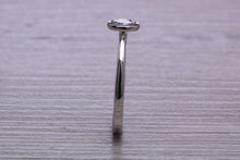 Load image into Gallery viewer, Dainty Rub over set Moissanite Diamond Platinum Solitaire