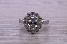 Load image into Gallery viewer, 1.25 carat Moissanite Diamond Cluster set Platinum Ring