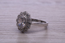 Load image into Gallery viewer, 1.25 carat Moissanite Diamond Cluster set Platinum Ring