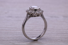 Load image into Gallery viewer, 1.25 carat Moissanite Diamond Cluster set Platinum Ring