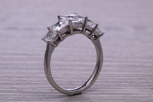 Load image into Gallery viewer, Very Dressy Four carat traditional Princess cut Moissanite Diamond Eternity Ring