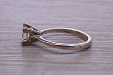 Load image into Gallery viewer, One carat Princess cut Moissanite Diamond set Platinum Solitaire