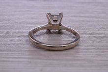 Load image into Gallery viewer, One carat Princess cut Moissanite Diamond set Platinum Solitaire