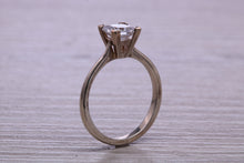 Load image into Gallery viewer, One carat Princess cut Moissanite Diamond set Platinum Solitaire
