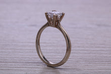 Load image into Gallery viewer, One carat Princess cut Moissanite Diamond set Platinum Solitaire