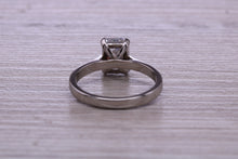 Load image into Gallery viewer, Two carat Emerald cut Moissanite Diamond Solitaire