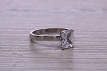 Load image into Gallery viewer, Two carat Emerald cut Moissanite Diamond Solitaire