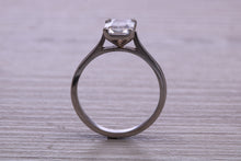 Load image into Gallery viewer, Two carat Emerald cut Moissanite Diamond Solitaire