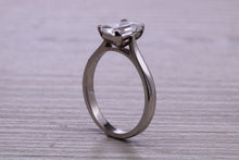 Load image into Gallery viewer, Two carat Emerald cut Moissanite Diamond Solitaire