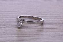 Load image into Gallery viewer, Tear drop cut One carat Moissanite Diamond set Platinum Solitaire