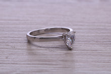 Load image into Gallery viewer, Tear drop cut One carat Moissanite Diamond set Platinum Solitaire