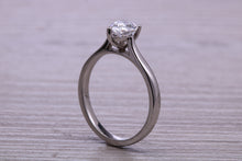 Load image into Gallery viewer, Tear drop cut One carat Moissanite Diamond set Platinum Solitaire