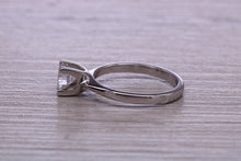 Load image into Gallery viewer, One carat Moissanite Diamond set Platinum Solitaire