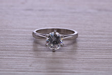 Load image into Gallery viewer, One carat Moissanite Diamond set Platinum Solitaire