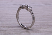 Load image into Gallery viewer, One carat Moissanite Diamond Trilogy set Platinum Ring
