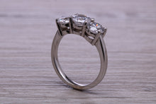 Load image into Gallery viewer, 1.50ct 3 Round cut Moissanite Diamond set Platinum Ring
