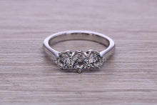 Load image into Gallery viewer, Traditional Moissanite Diamond set Trilogy Ring