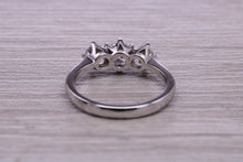 Load image into Gallery viewer, Traditional Moissanite Diamond set Trilogy Ring