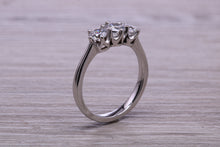 Load image into Gallery viewer, Traditional Moissanite Diamond set Trilogy Ring